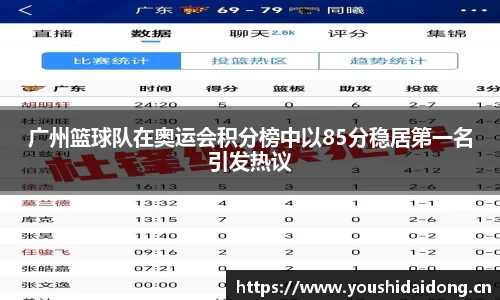 广州篮球队在奥运会积分榜中以85分稳居第一名引发热议